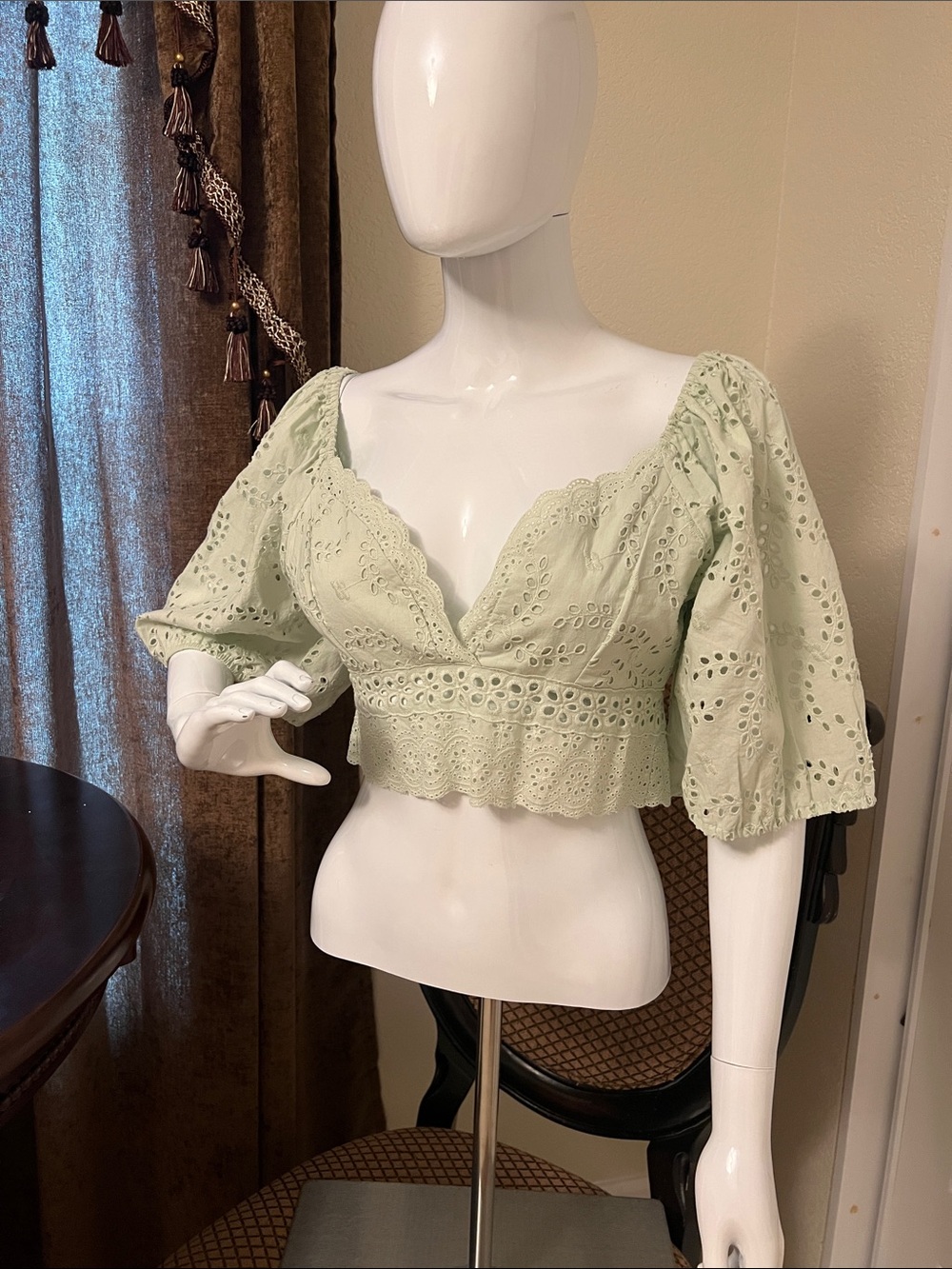Altar'd State Light Sage Crop Top